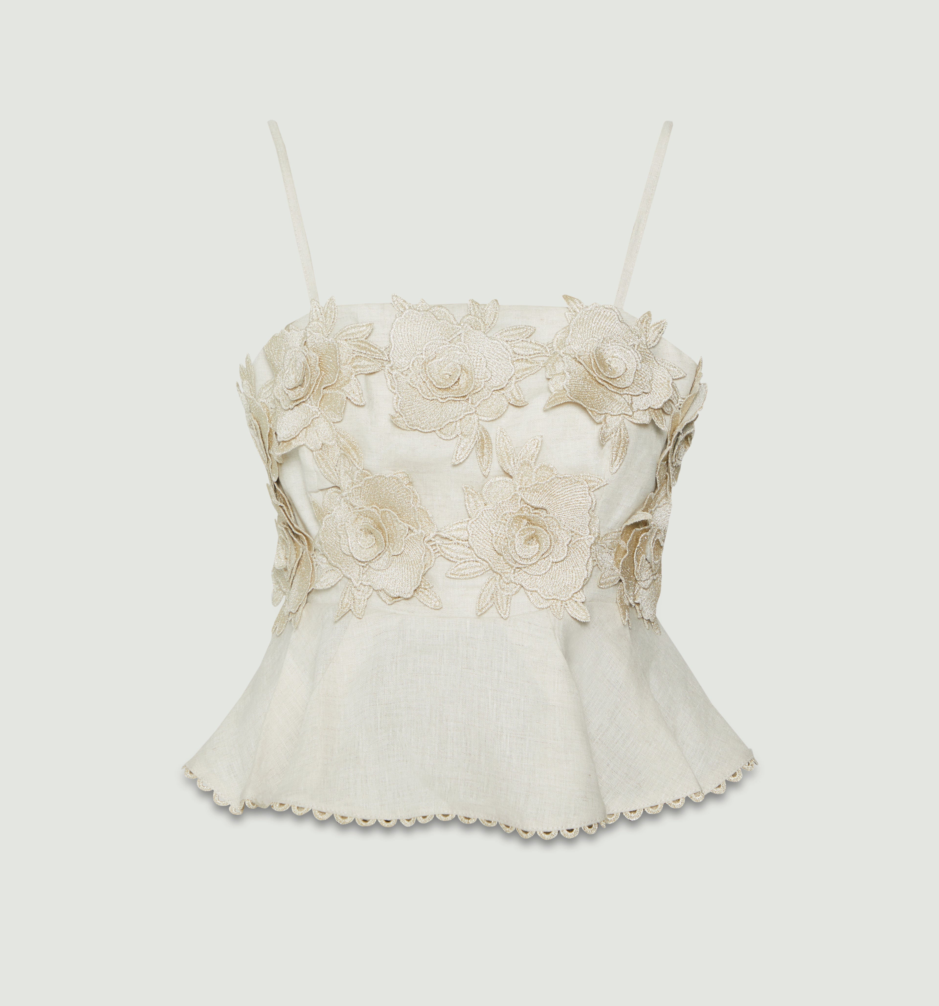 Blusa Peplum Con Flores