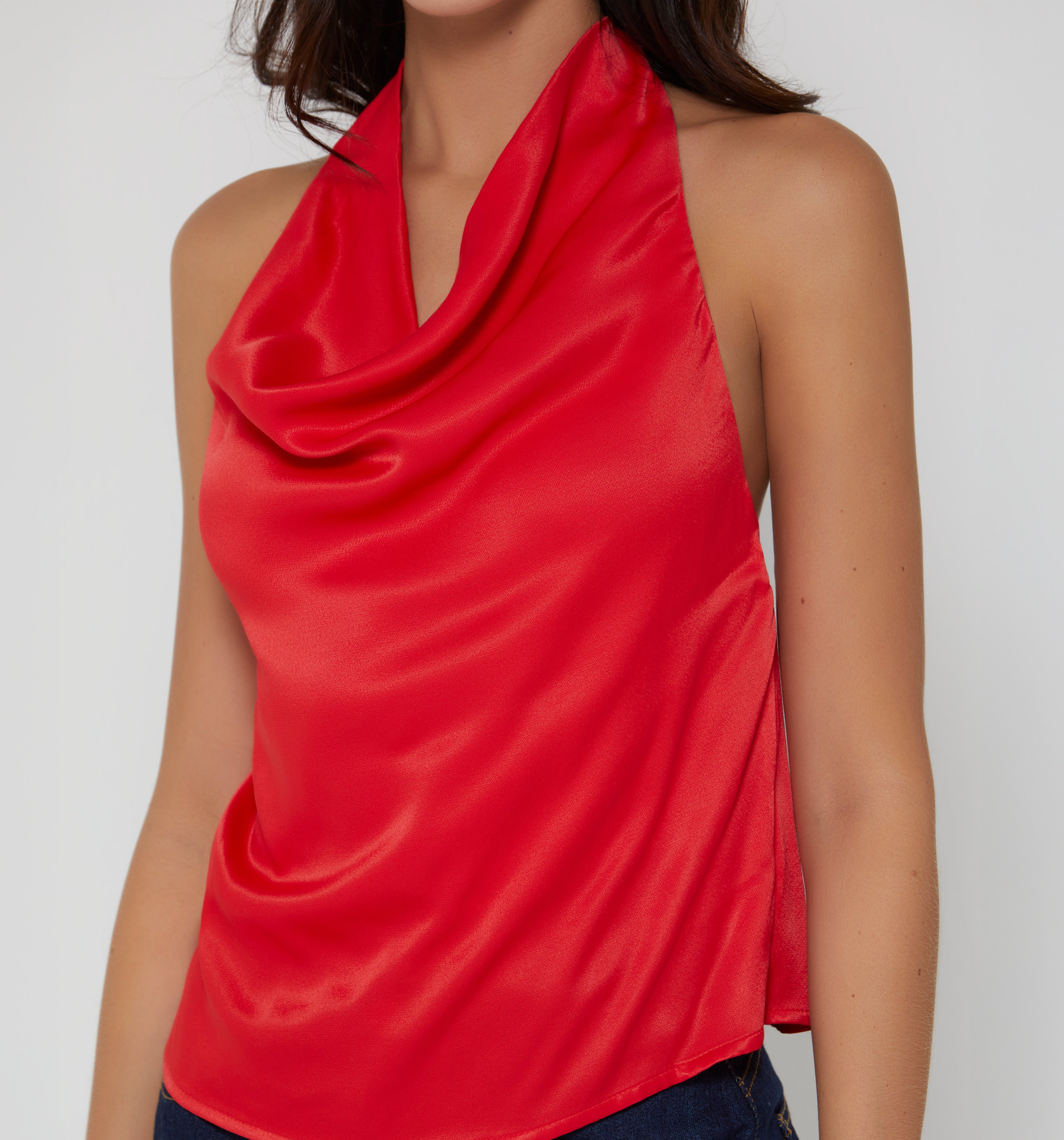 Blusa Blusa Halter De Amarre En Espalda