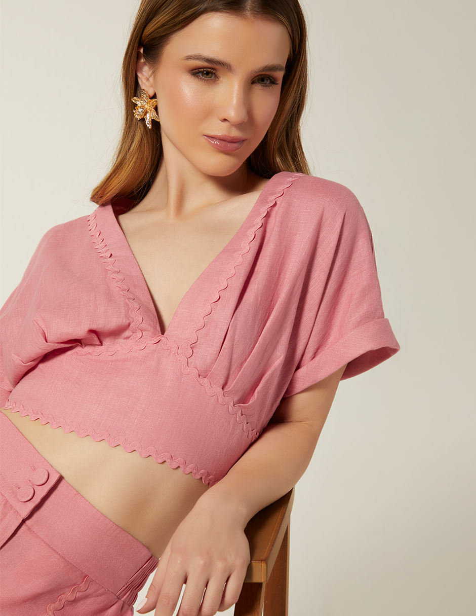 Blusa Manga Corta Seguida