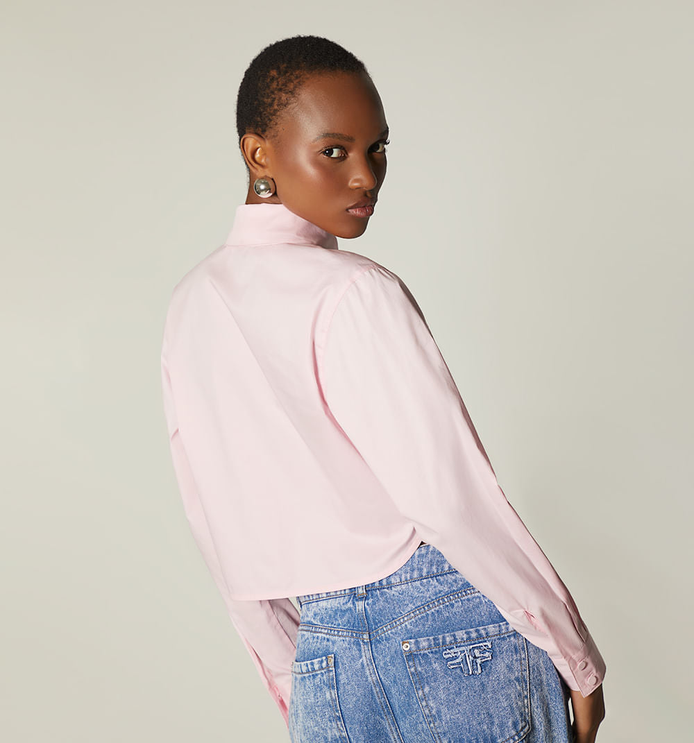 Blusa Camisera Boxy Manga Larga