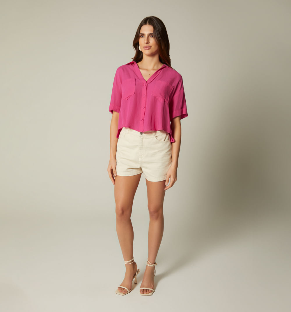 Blusa Manga Corta Y Bolsillos S174243