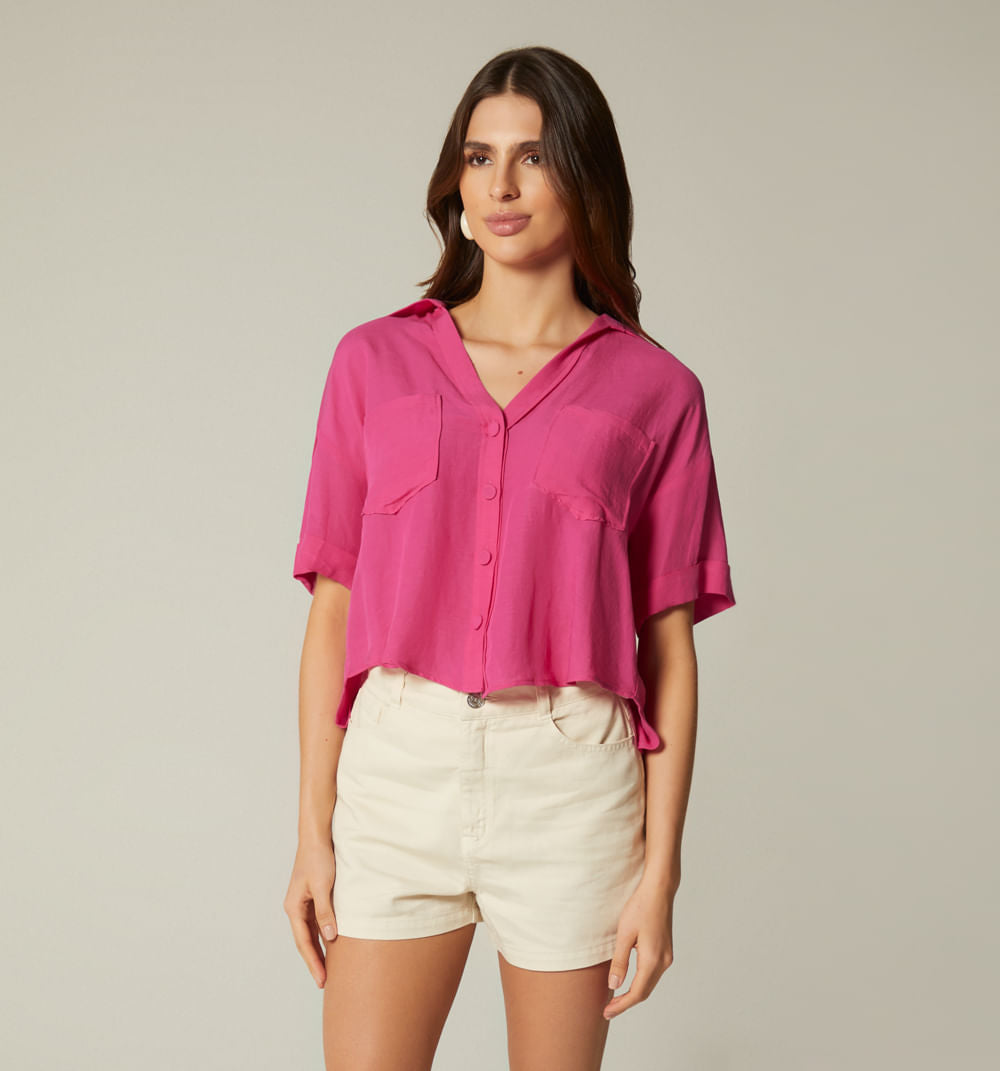 Blusa Manga Corta Y Bolsillos S174243