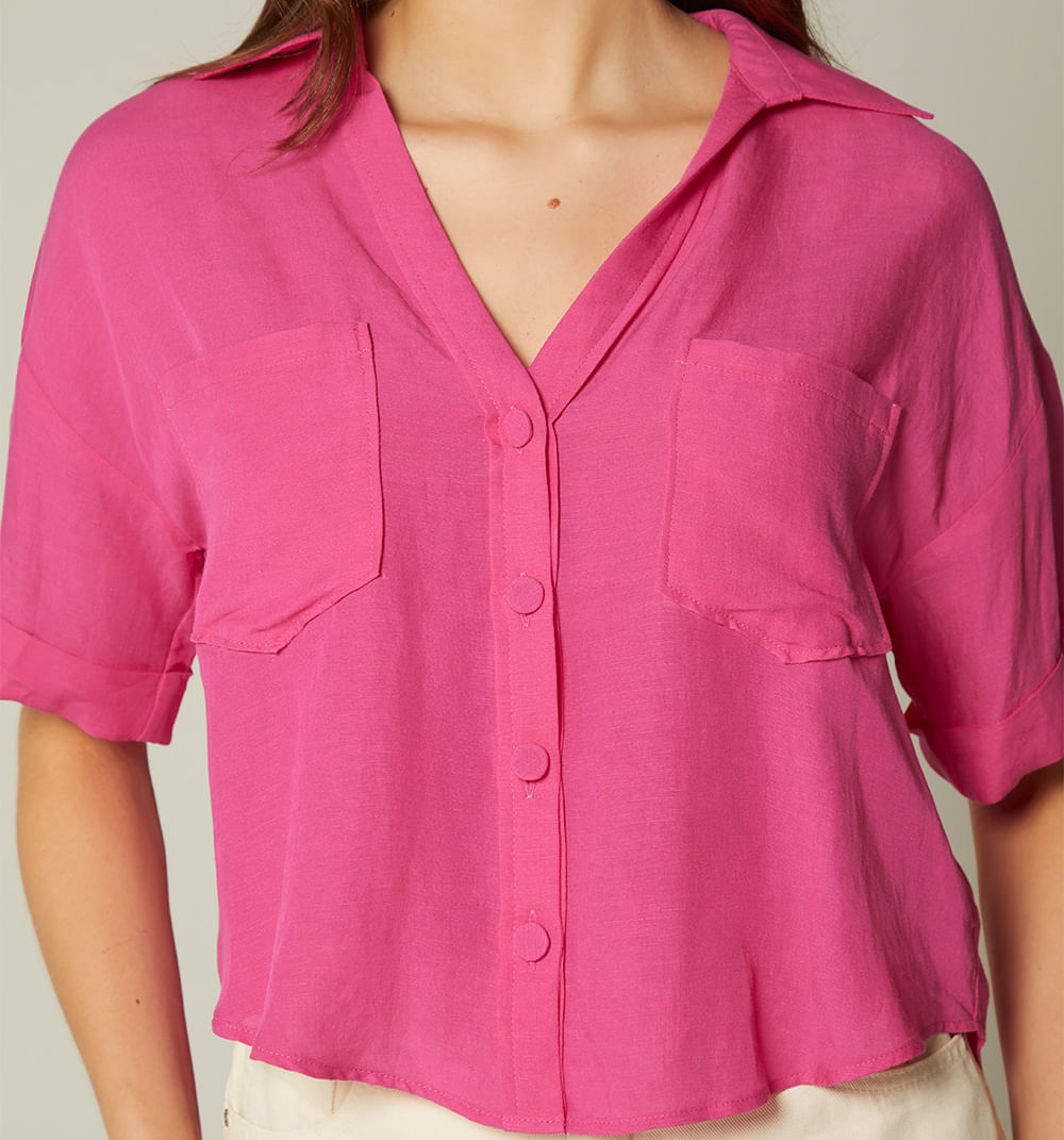 Blusa Manga Corta Y Bolsillos S174243