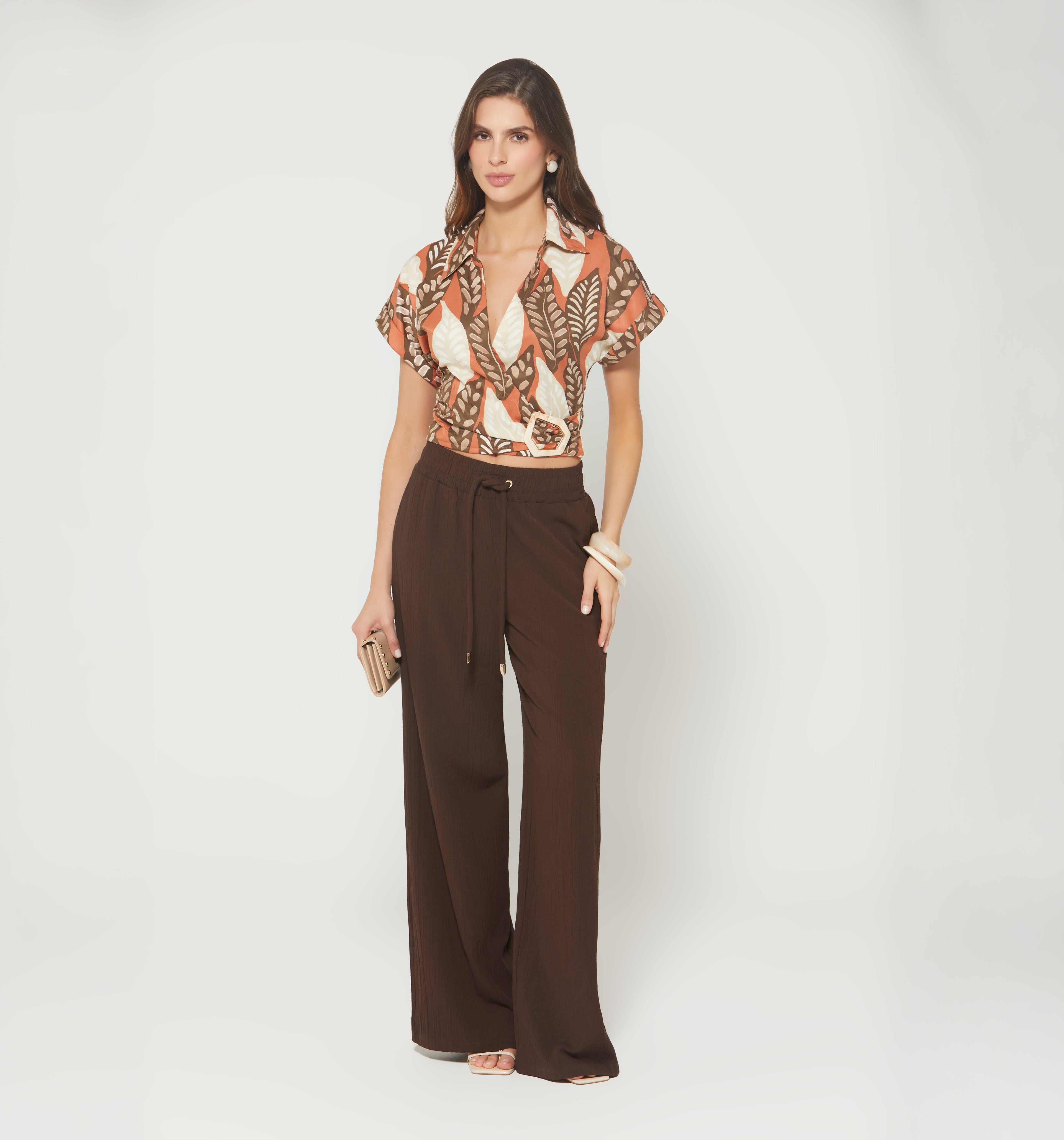 Blusa Cruzada Con Hebilla