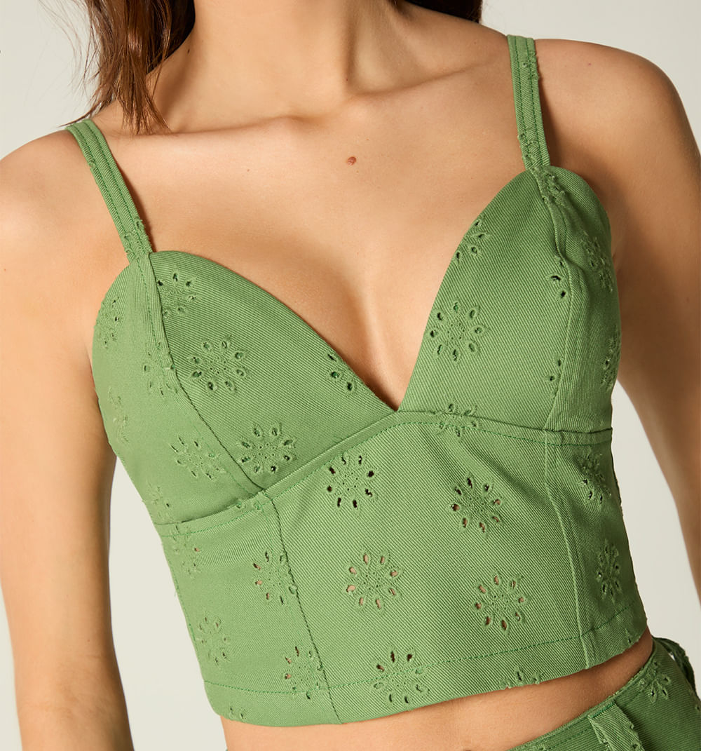Blusa Crop Tiras En Hoja Rota Color