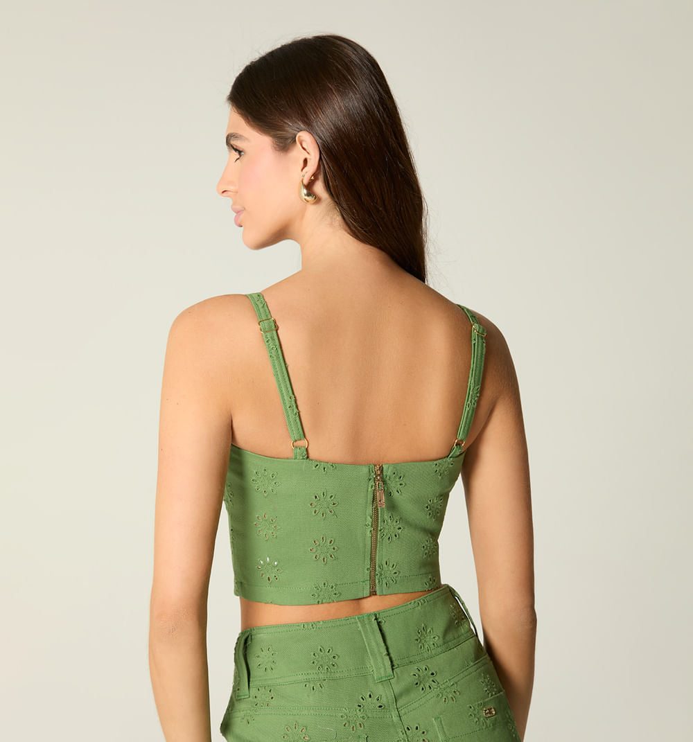 Blusa Crop Tiras En Hoja Rota Color