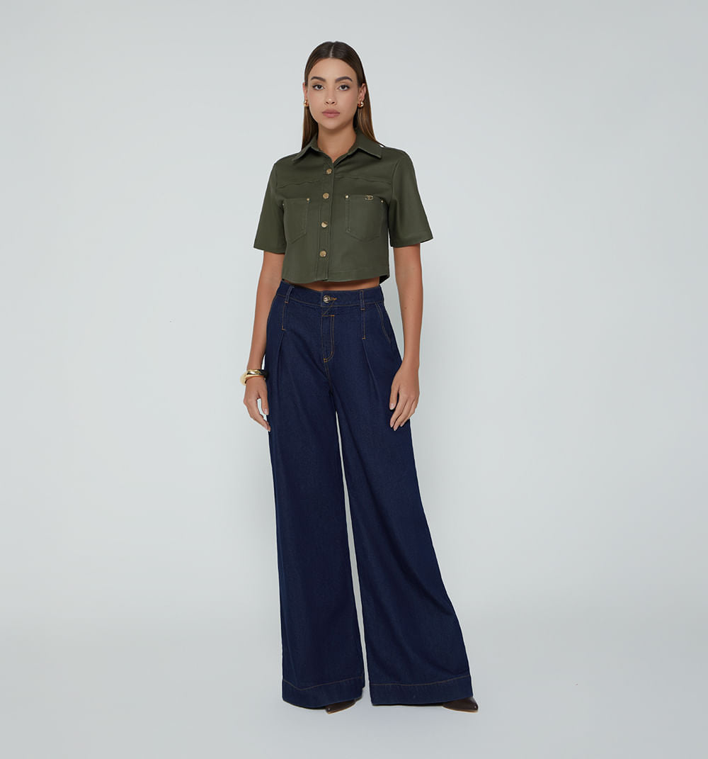 Blusa Boxy Manga Corta
