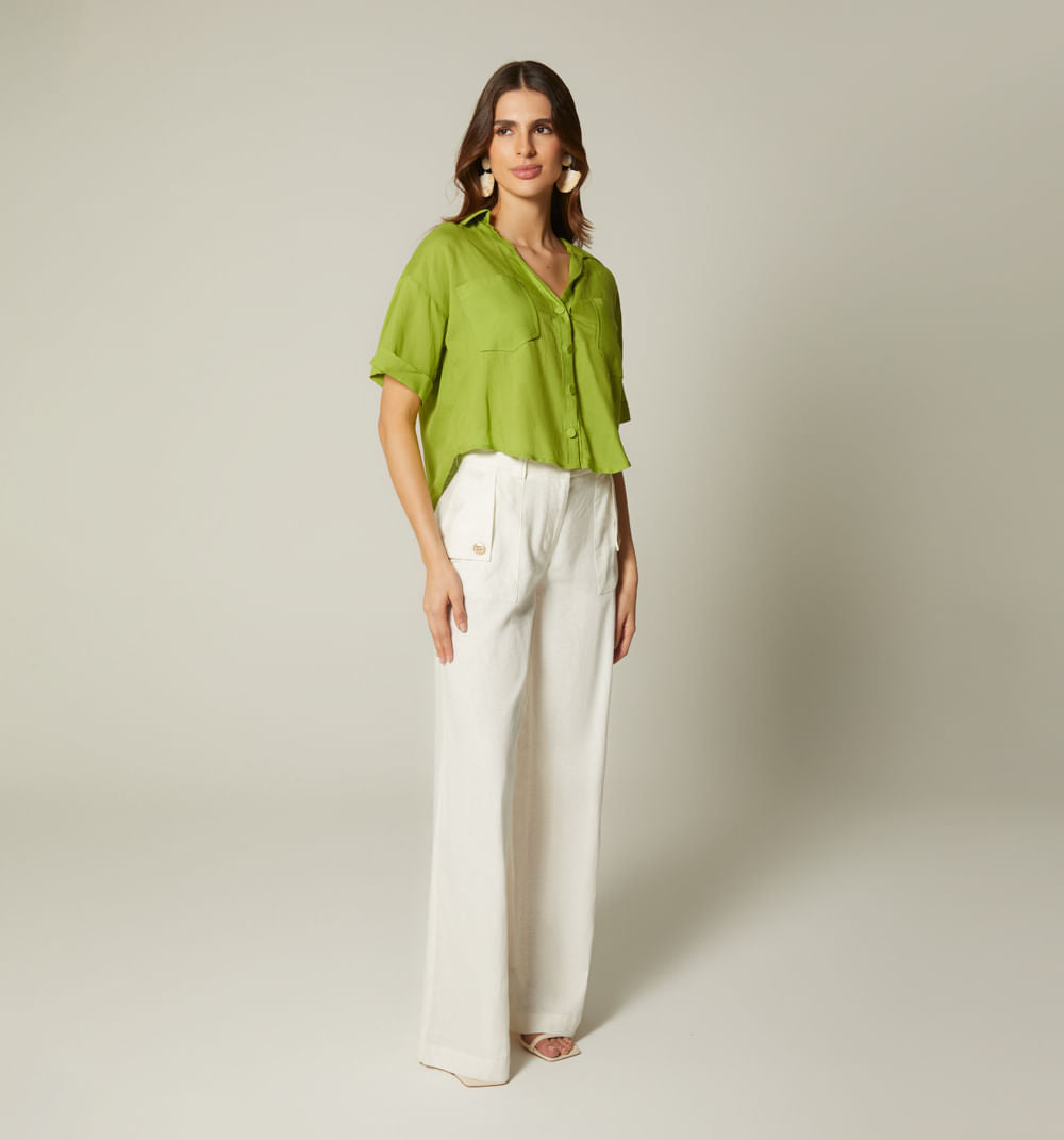 Blusa Manga Corta Y Bolsillos S174243