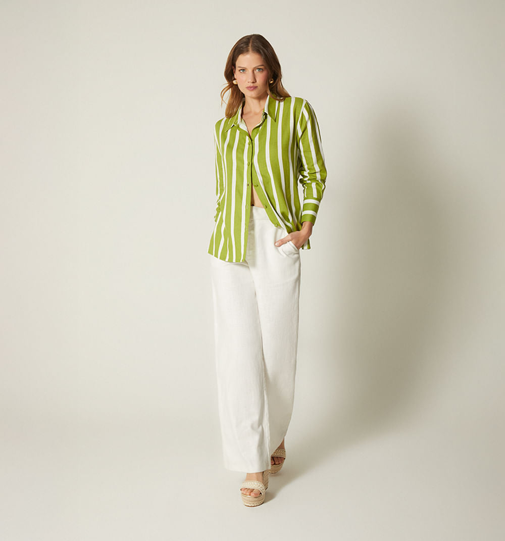 Blusa Camisera Con Aberturas Al Costado