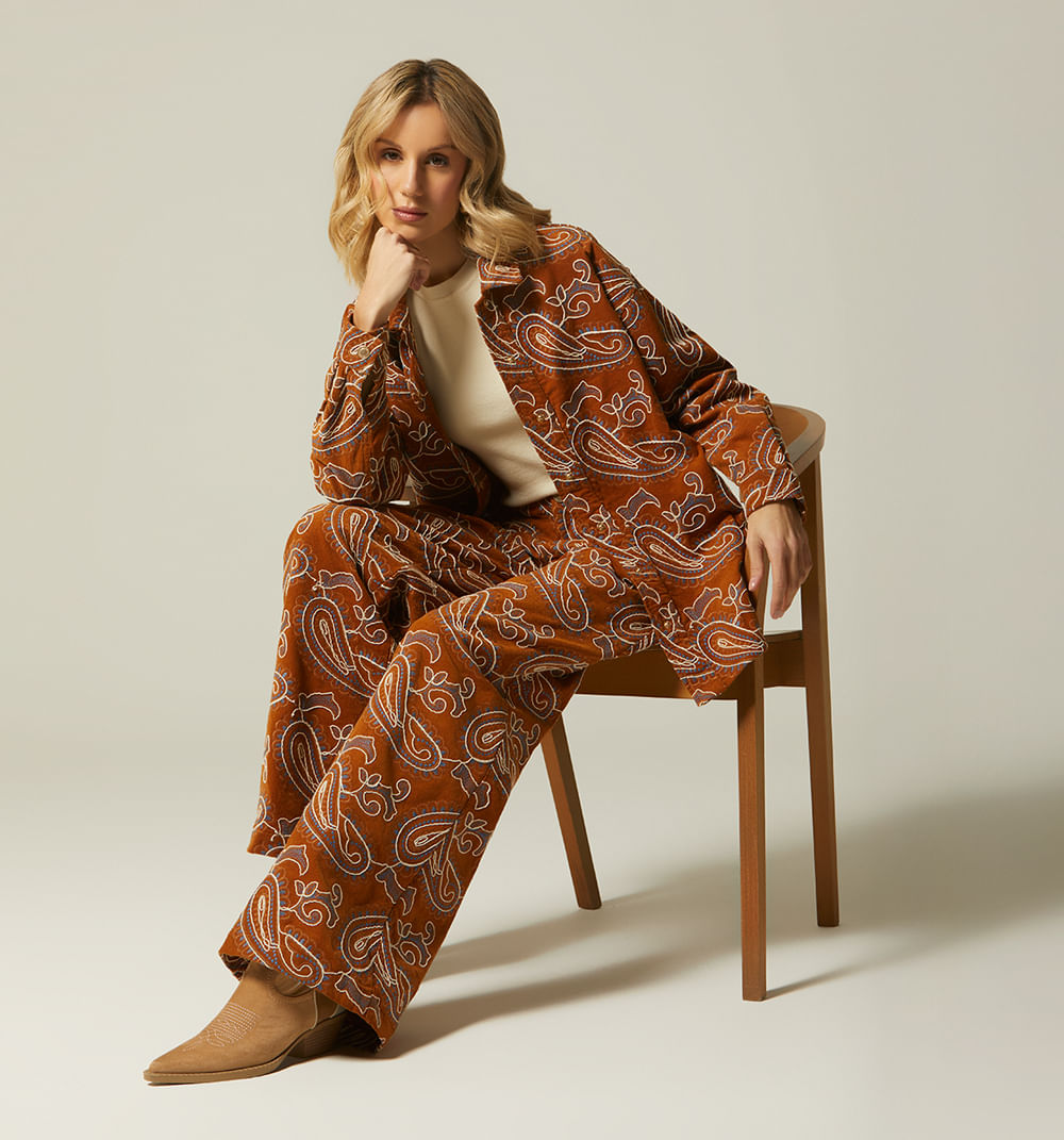 Bluson Camisero En Jacquard Corduroy