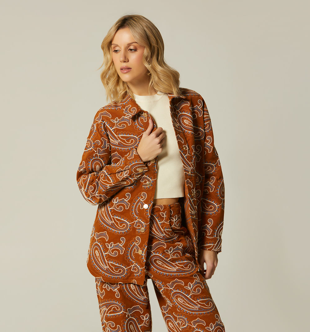 Bluson Camisero En Jacquard Corduroy
