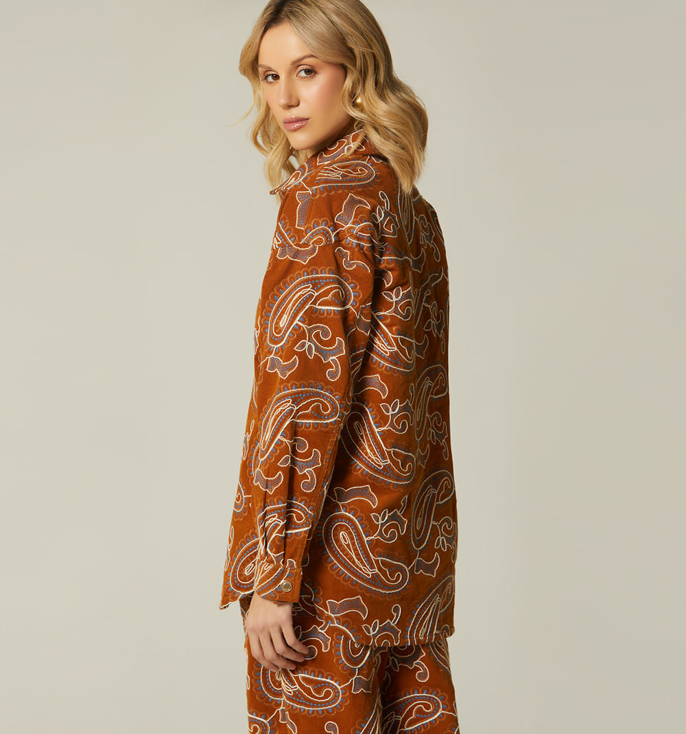 Bluson Camisero En Jacquard Corduroy