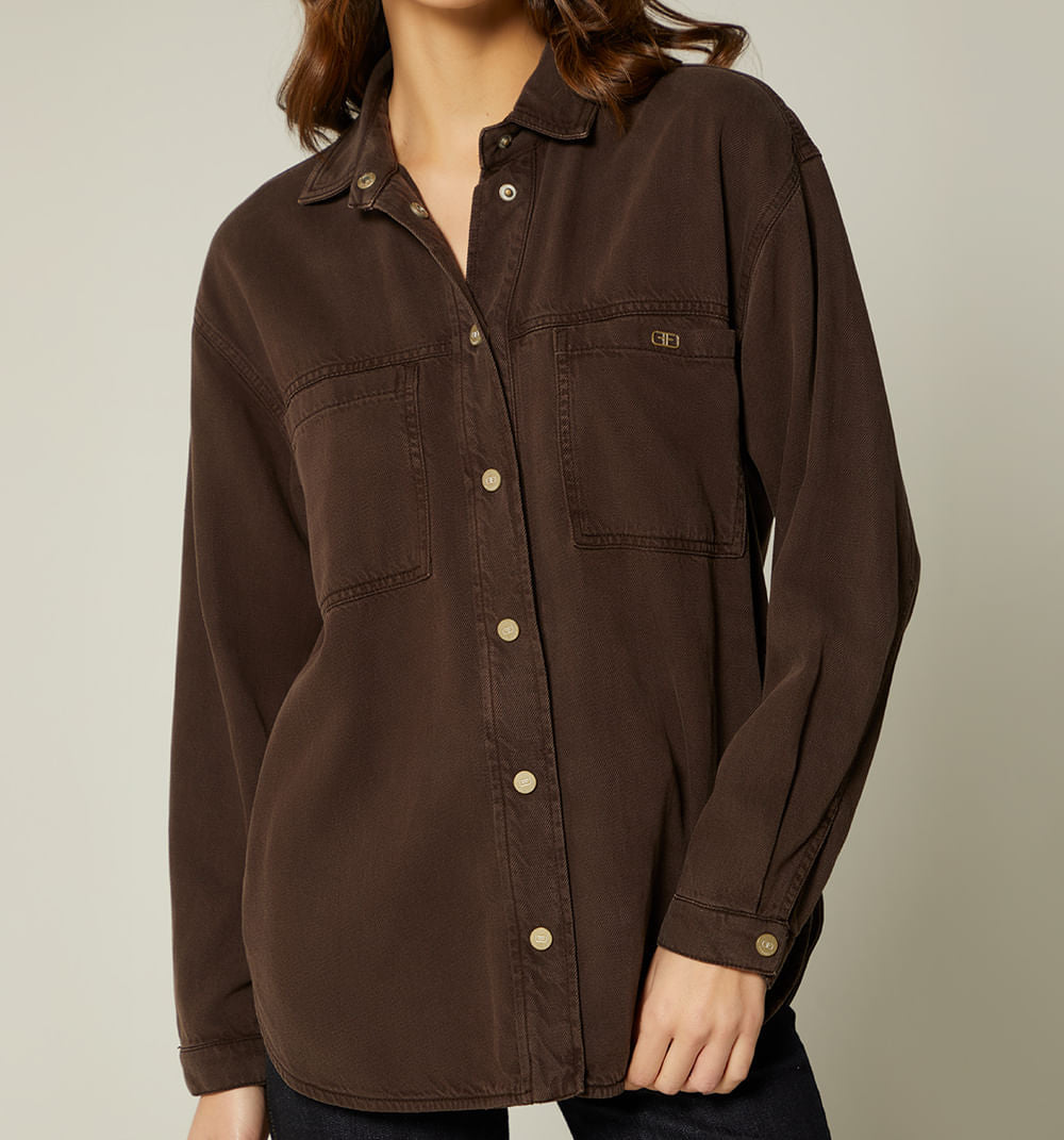 Bluson Camisero Bolsillos Parche Color