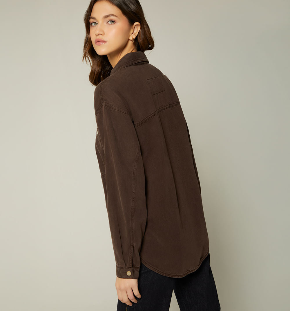 Bluson Camisero Bolsillos Parche Color