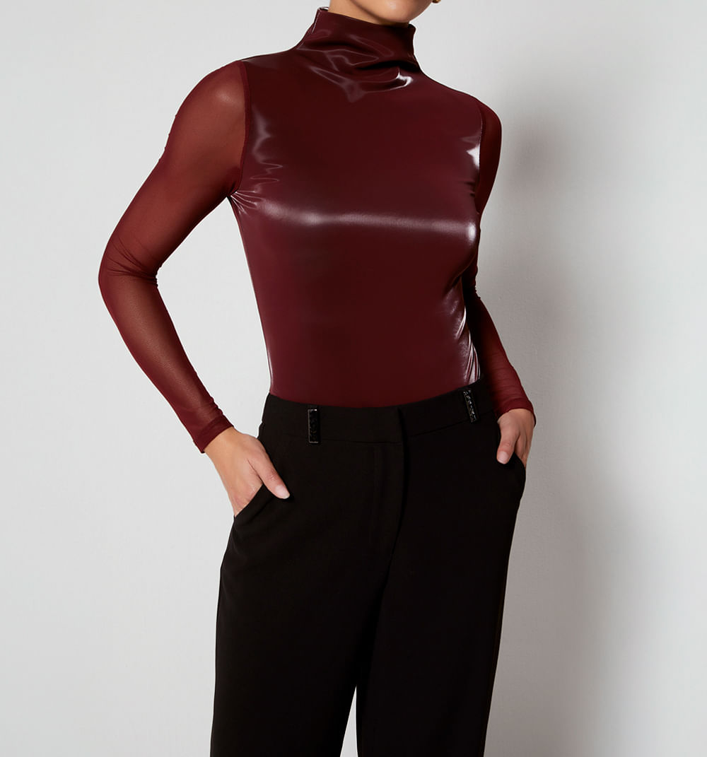 Body Manga Larga Cuello Alto