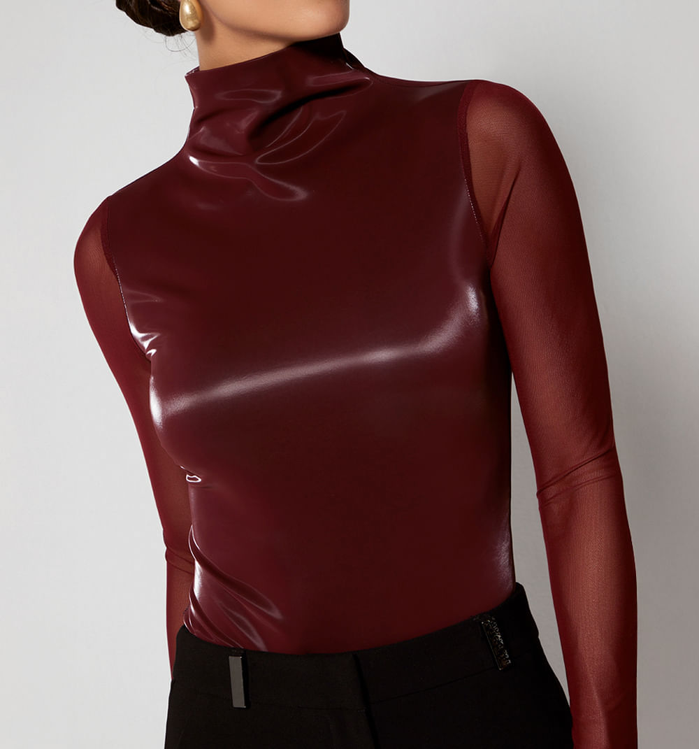 Body Manga Larga Cuello Alto