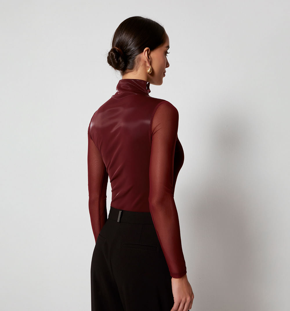 Body Manga Larga Cuello Alto