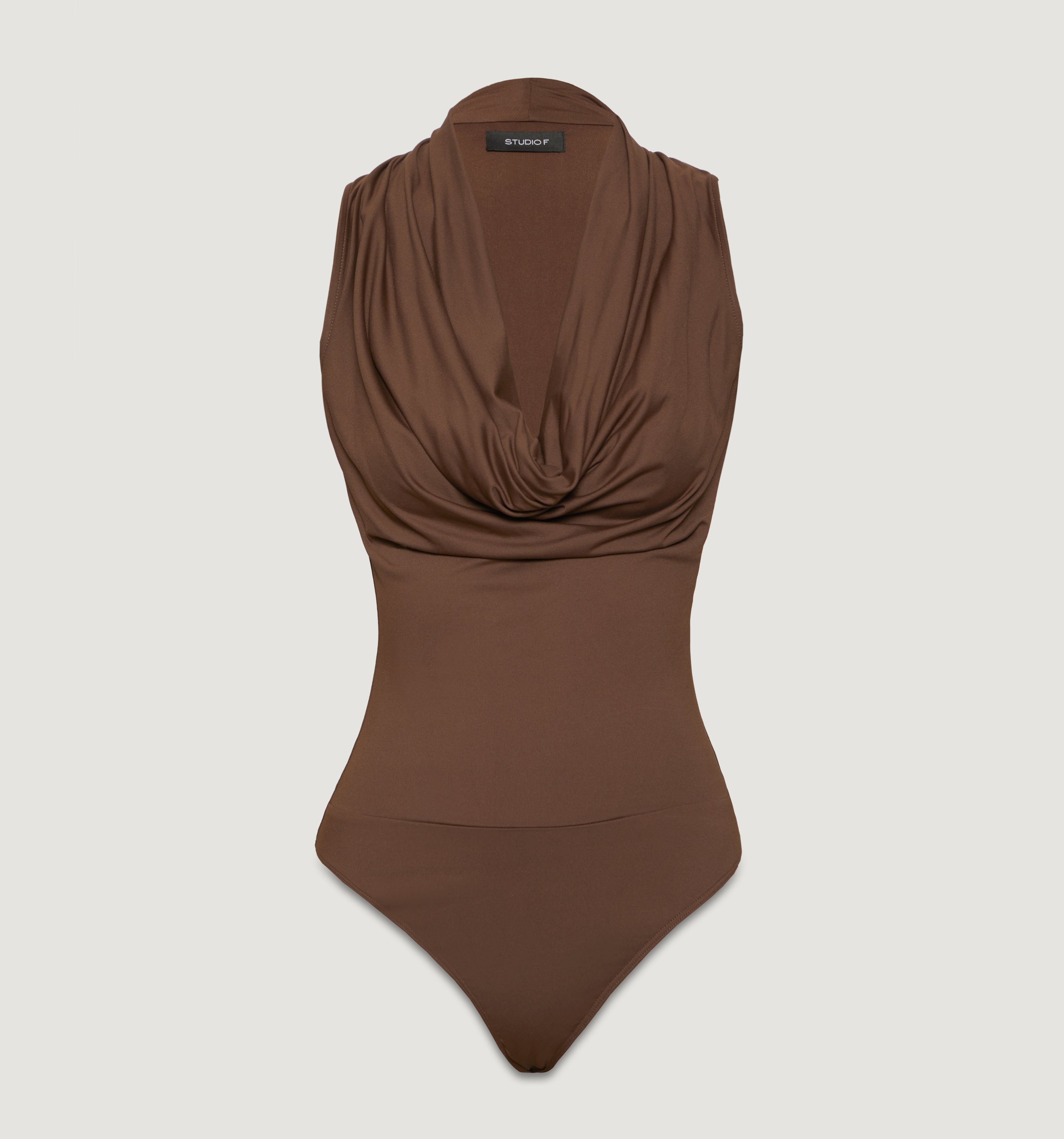 Body Manga Sisa Cuello Drapeado