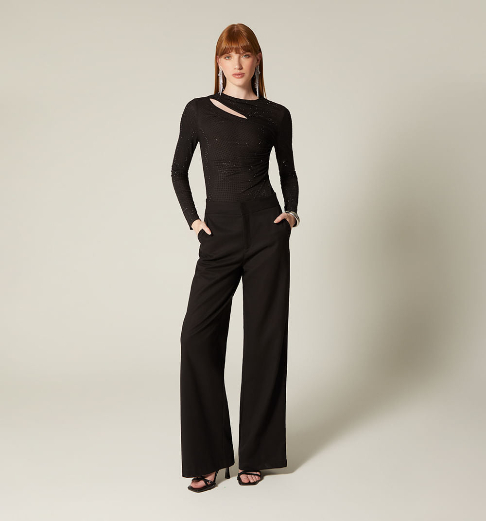 Body Manga Larga Con Hot Fix