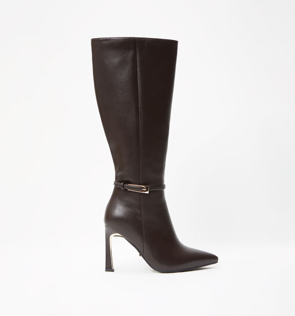 Bota Cana Alta Con Herraje Decorativo