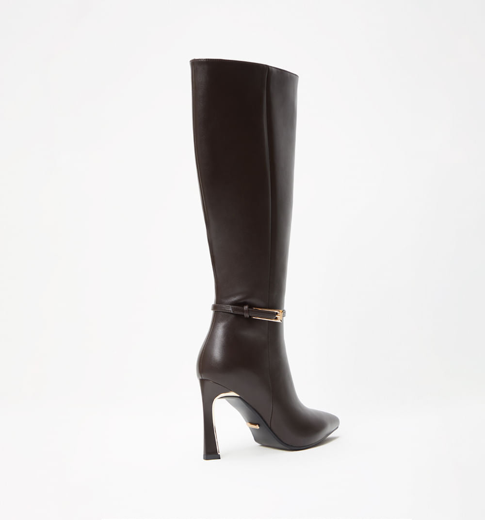 Bota Cana Alta Con Herraje Decorativo
