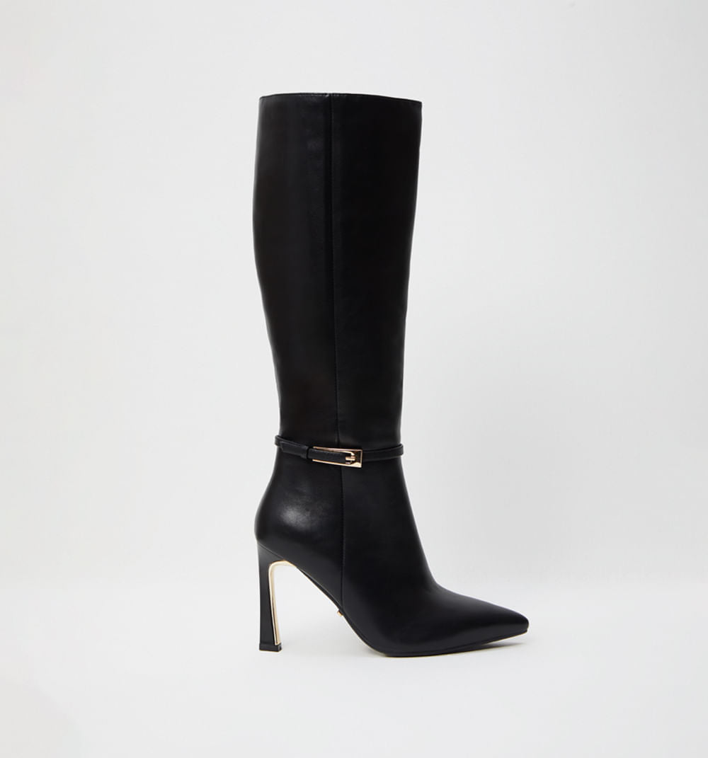 Bota Cana Alta Con Herraje Decorativo