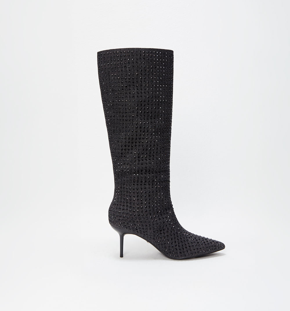 Bota Caña  Alta Con Brillo
