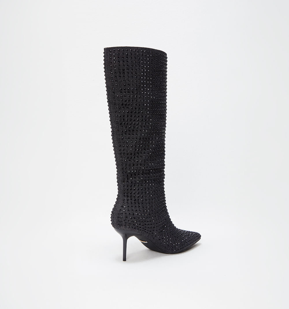 Bota Caña  Alta Con Brillo