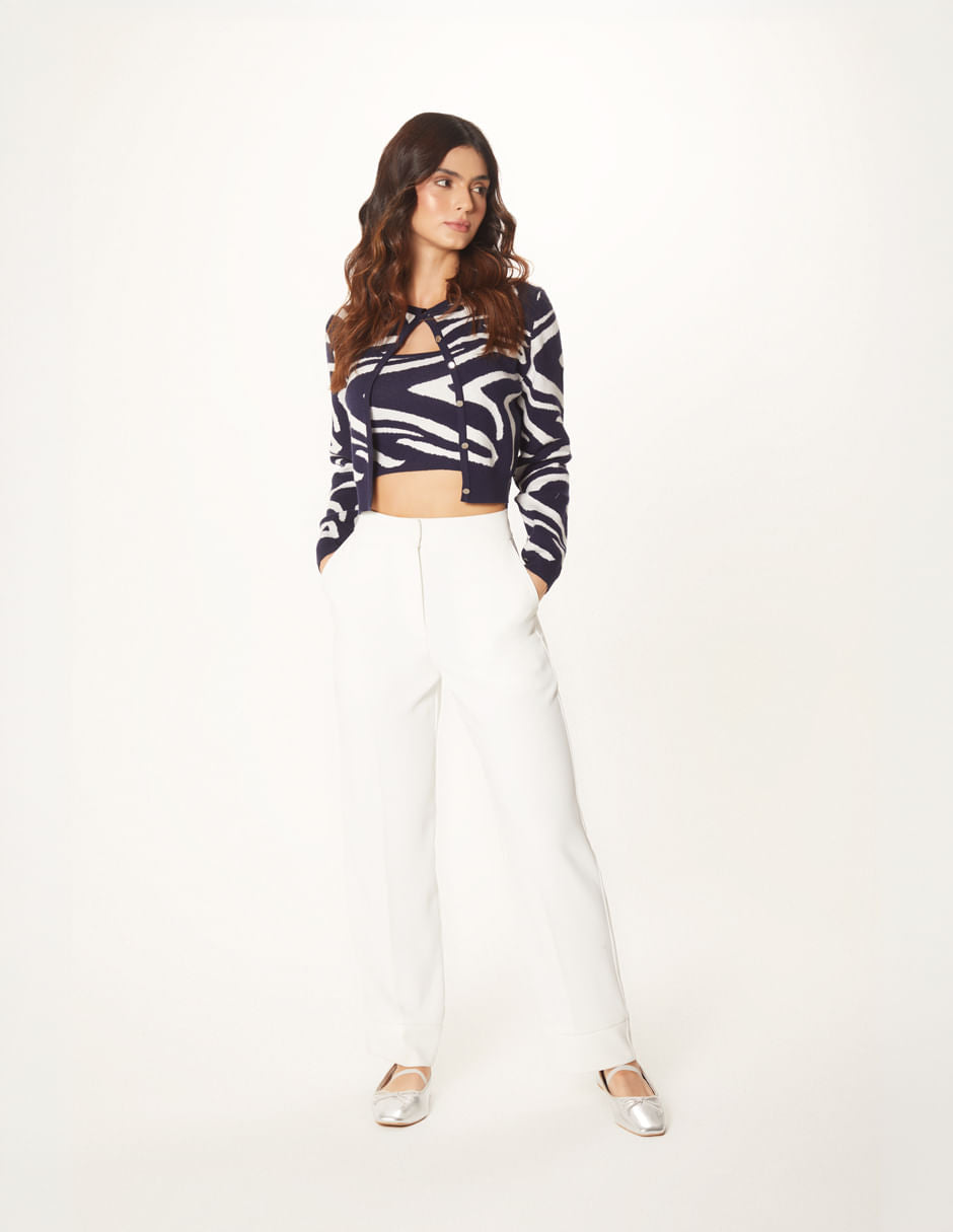 Set De Cardigan Y Top Diseño Cebra