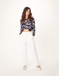 Set De Cardigan Y Top Diseño Cebra