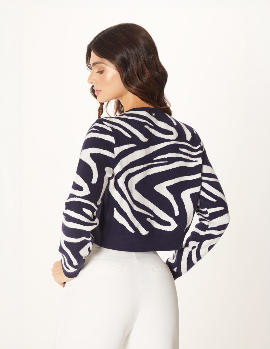 Set De Cardigan Y Top Diseño Cebra