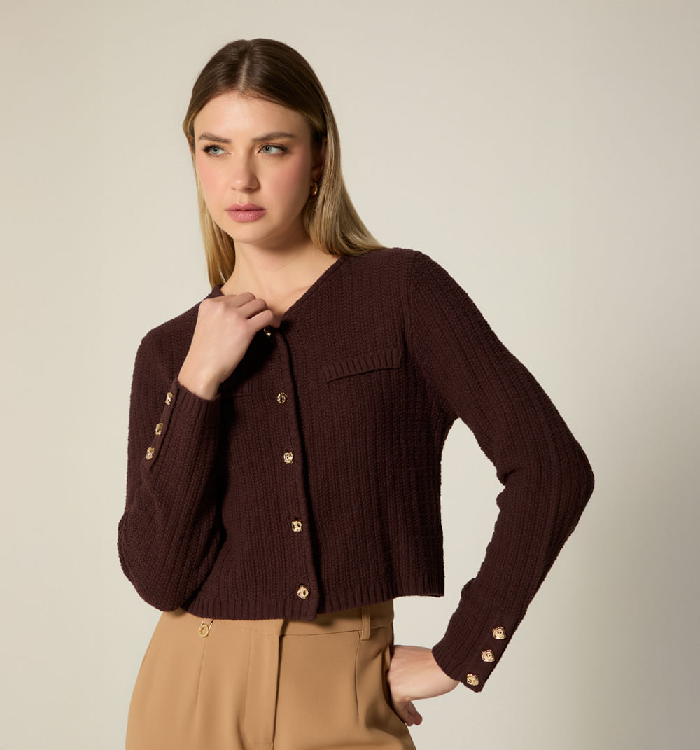 Cardigan M/L Con Botones Joya