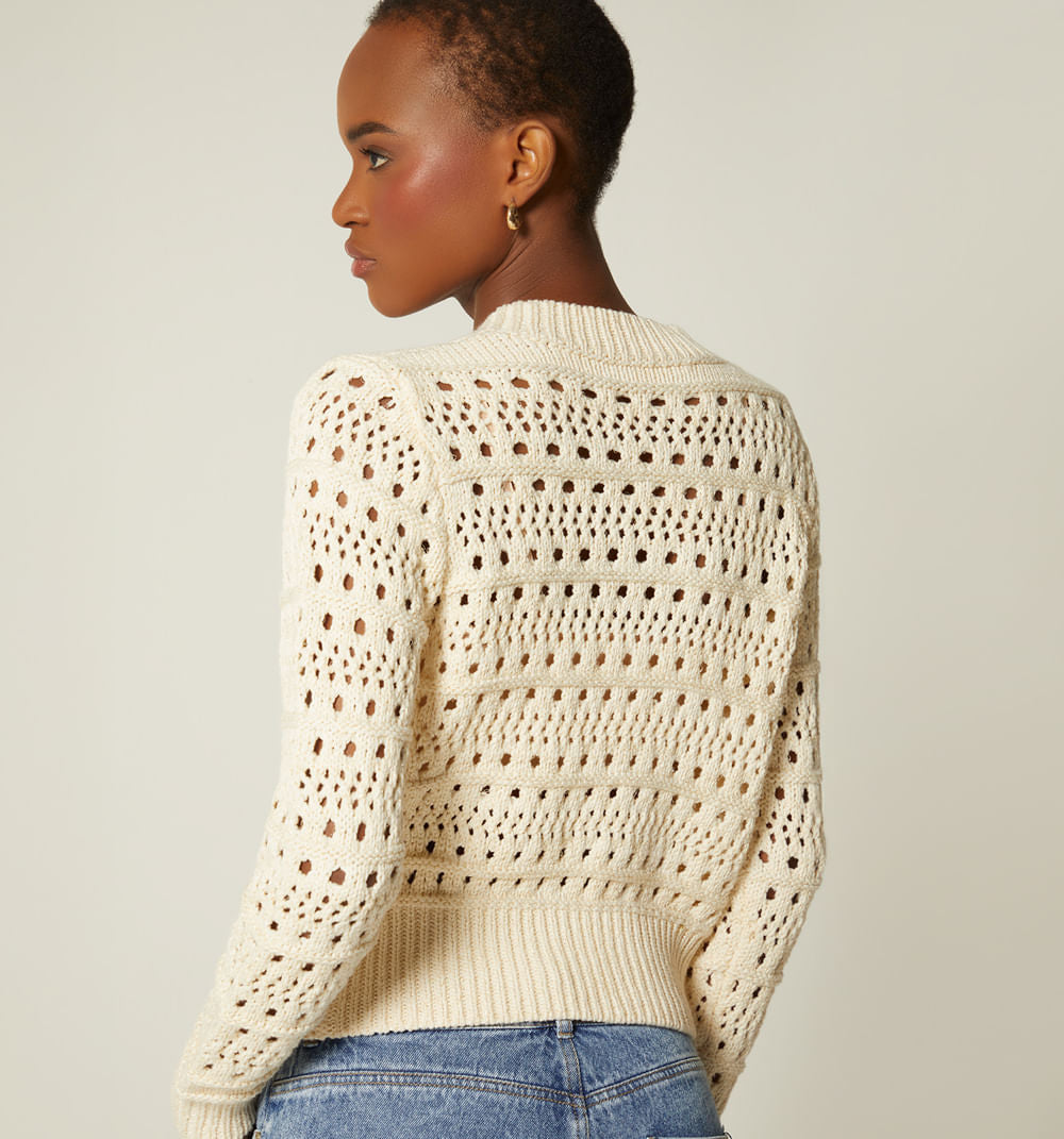 Cardigan Tejido Con Amarres