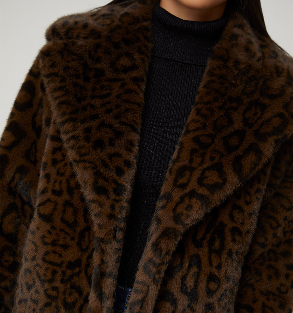 Abrigo Manga Larga Tipo  Animal Print