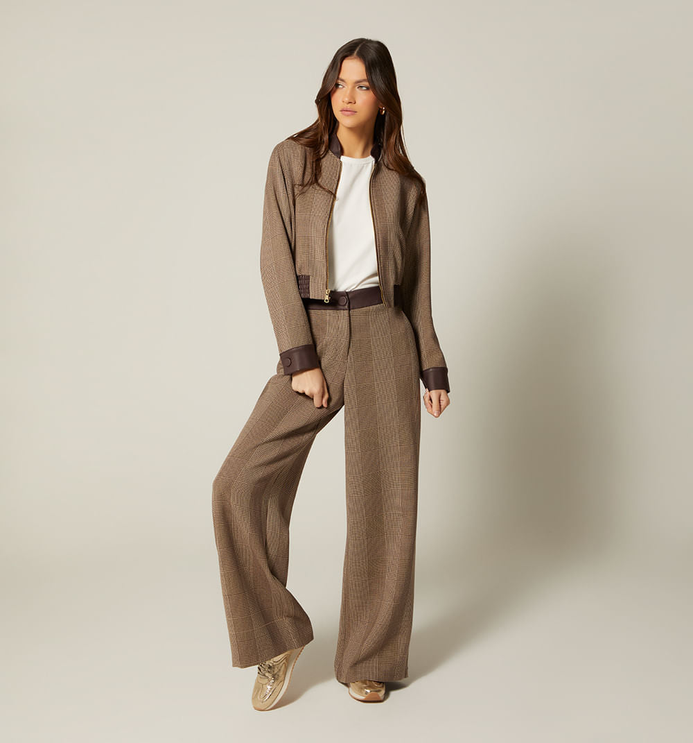 Chamarra Bomber Manga Larga - Beige