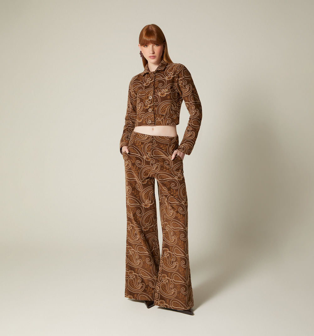Chamarra Corta En Jacquard Corduroy