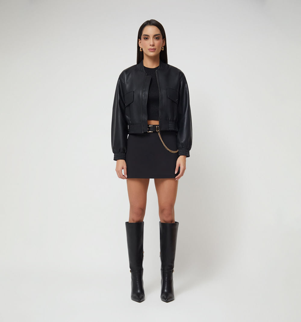 Chamarra Bomber Con Embellecimiento