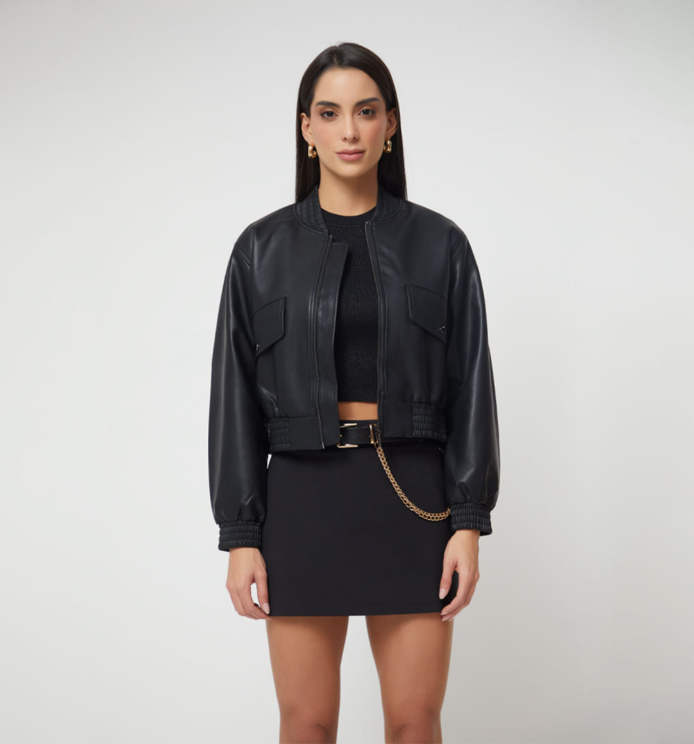 Chamarra Bomber Con Embellecimiento