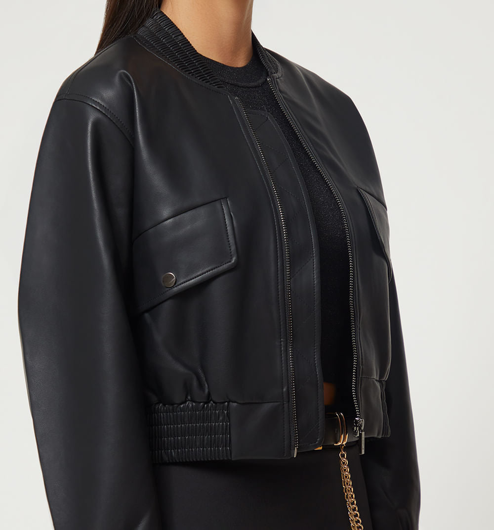 Chamarra Bomber Con Embellecimiento