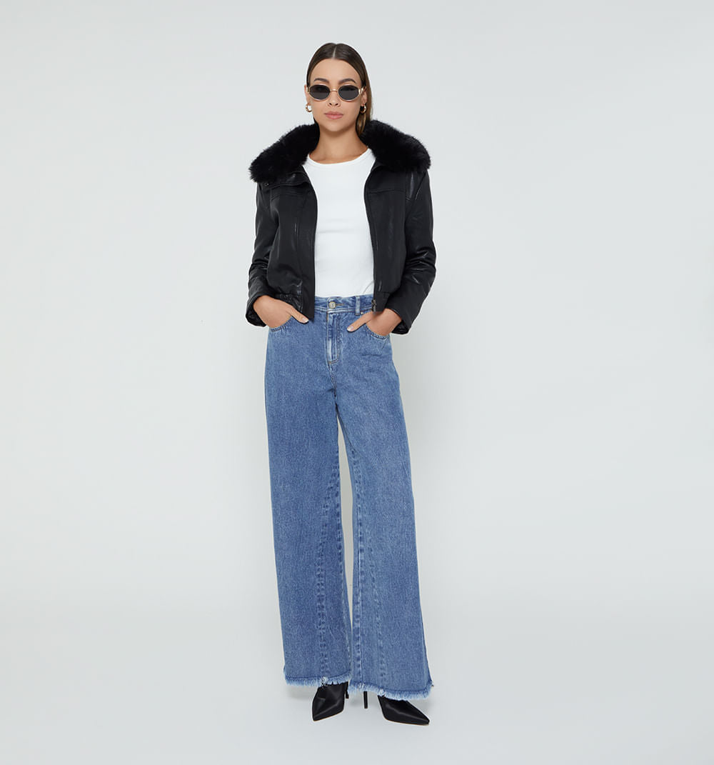 Chamarra Tipo Bomber - Negro