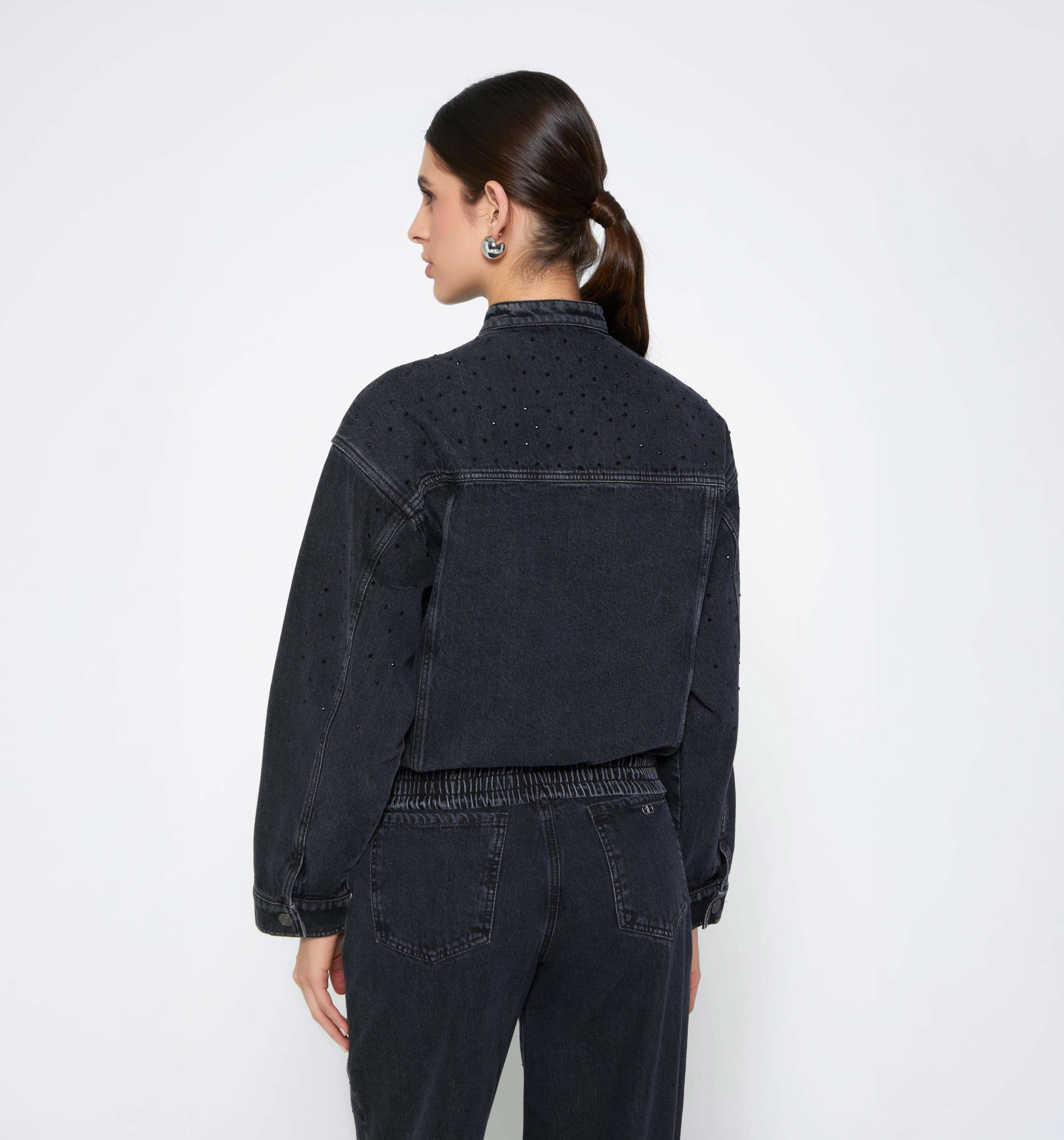 Chamarra Denim Con Cristales