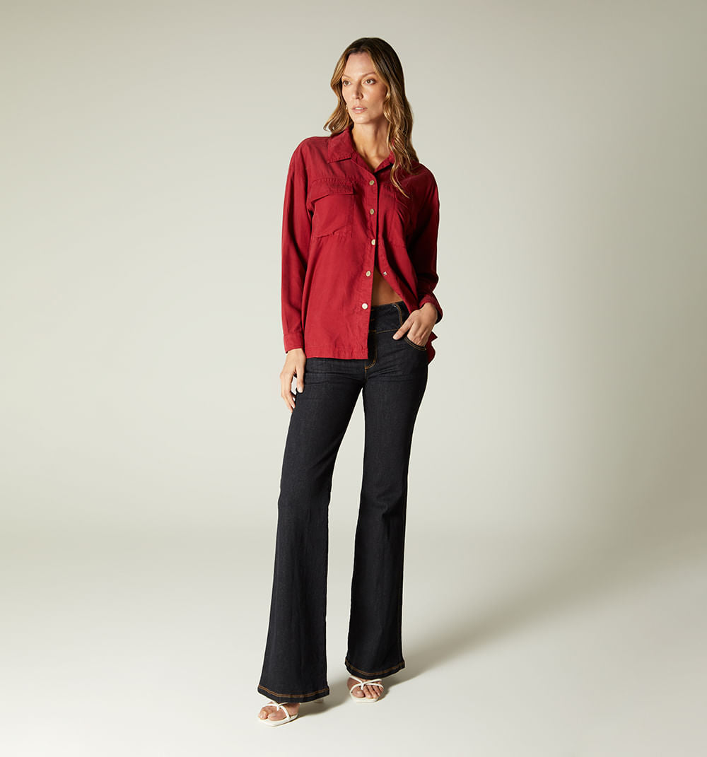 Bluson Camisero, Bolsillos Utilutarios, - Fucsia