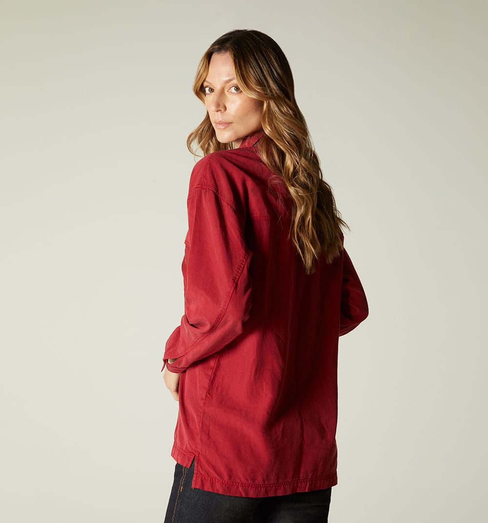 Bluson Camisero, Bolsillos Utilutarios, - Fucsia