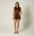 Enterizo Short Charretera Y Bolsillos