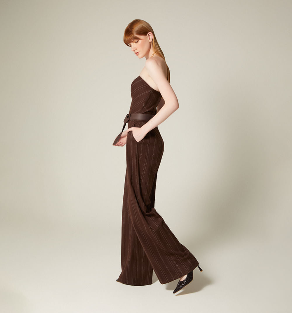 Enterizo Strapless Con Cinturón