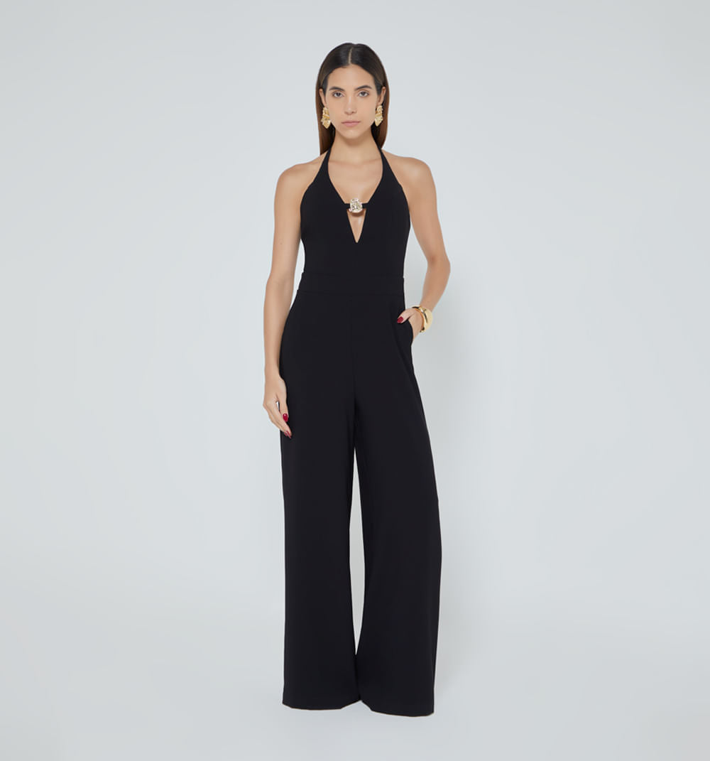 Enterizo Pantalon  Blusa Escote Herraje