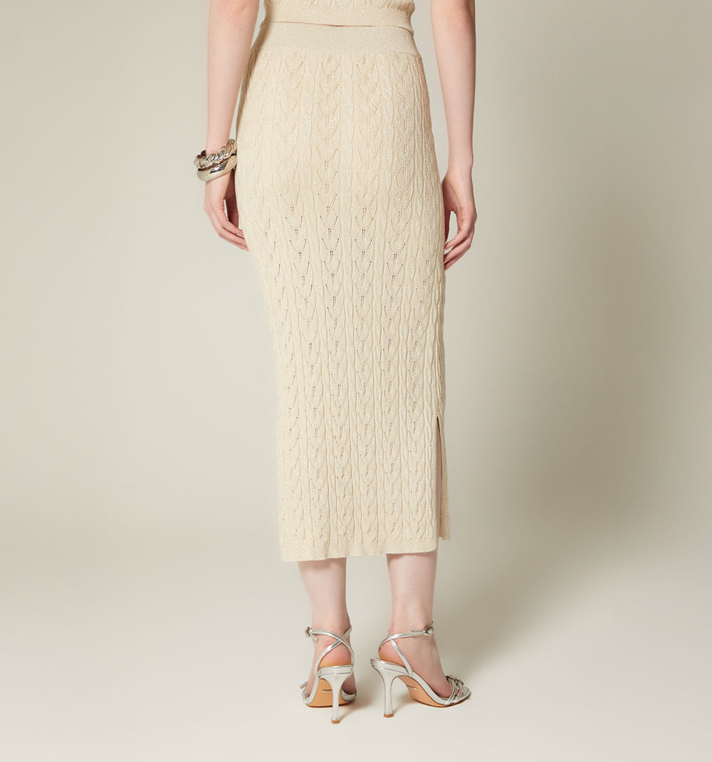 Falda Larga Tejida Con Lurex