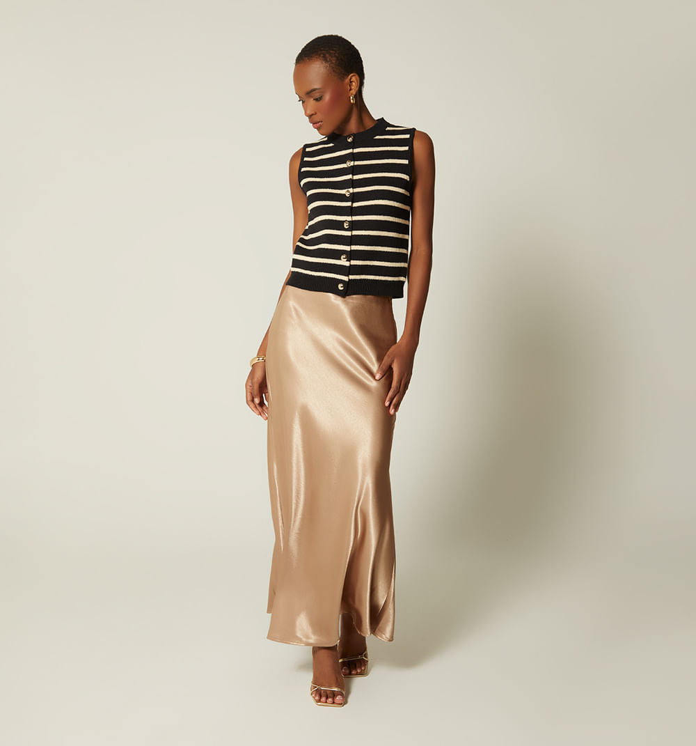 Falda Midi En Sateen