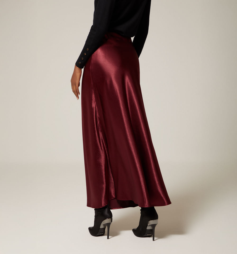 Falda Midi En Sateen