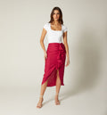 Falda Midi Con Surcido